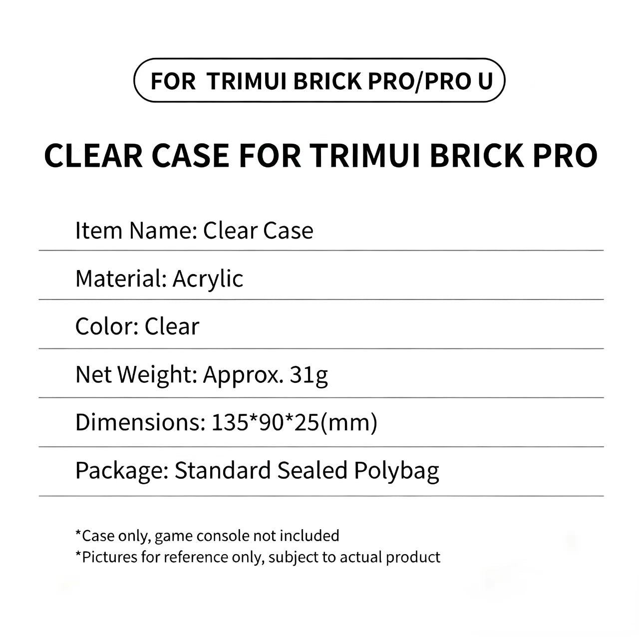 Protective Case for TRIMUI Brick Pro/Brick Hammer Pro U