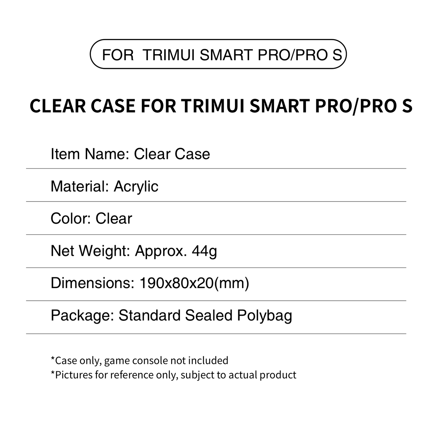 Transparent Protective Case for TRIMUI Smart Pro S Handheld Console