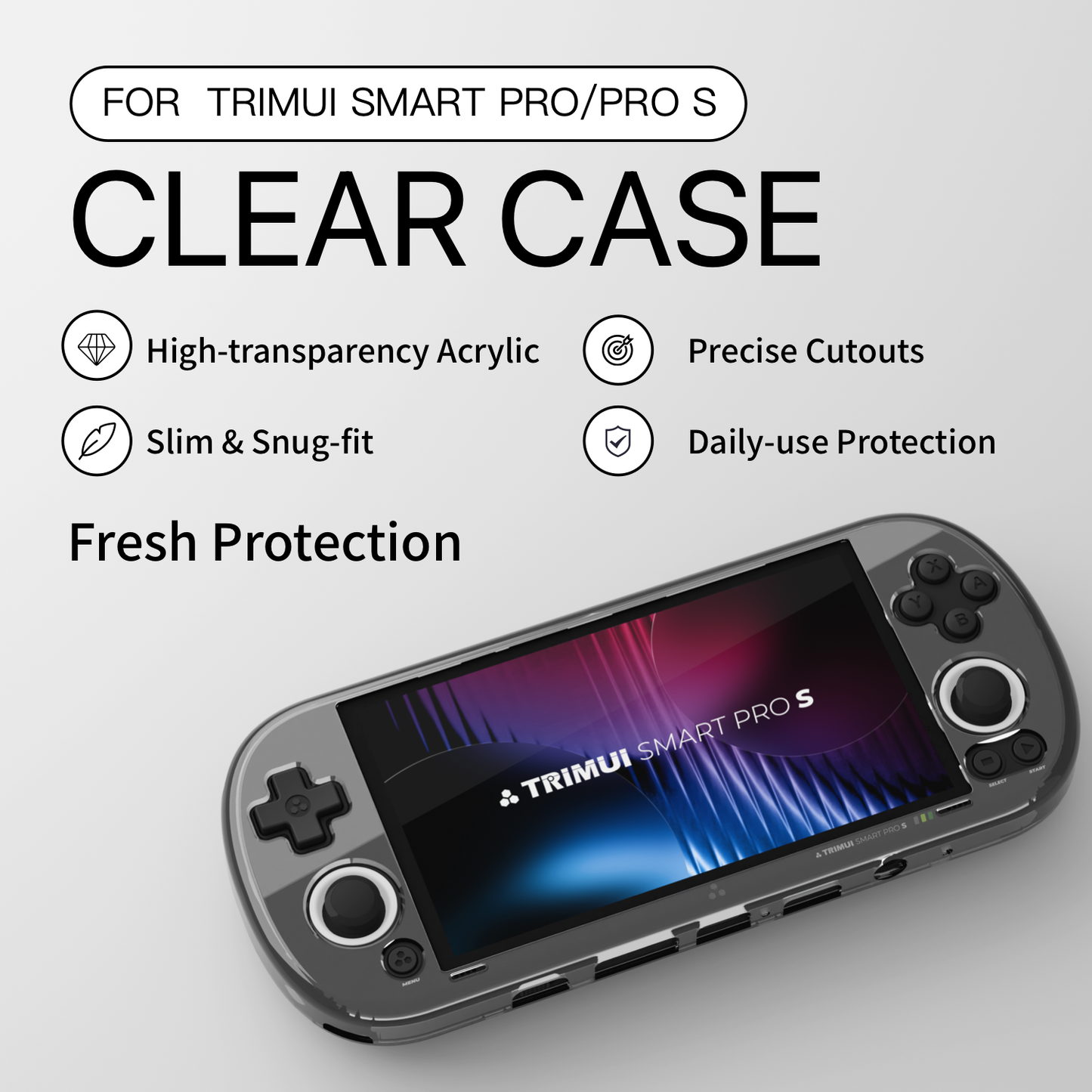 Transparent Protective Case for TRIMUI Smart Pro S Handheld Console