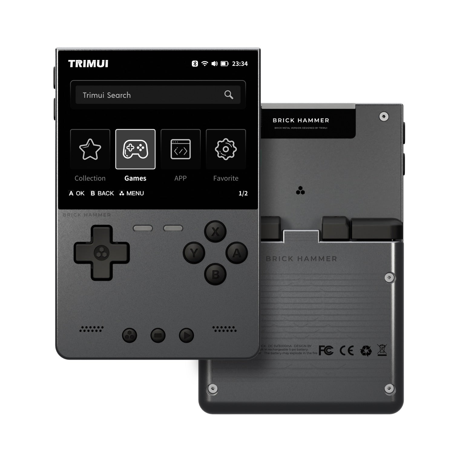 TRIMUI BRICK 黒　SD無し Trimui Brick レトロハンドヘルドゲーム機 SDカードなし : 山田