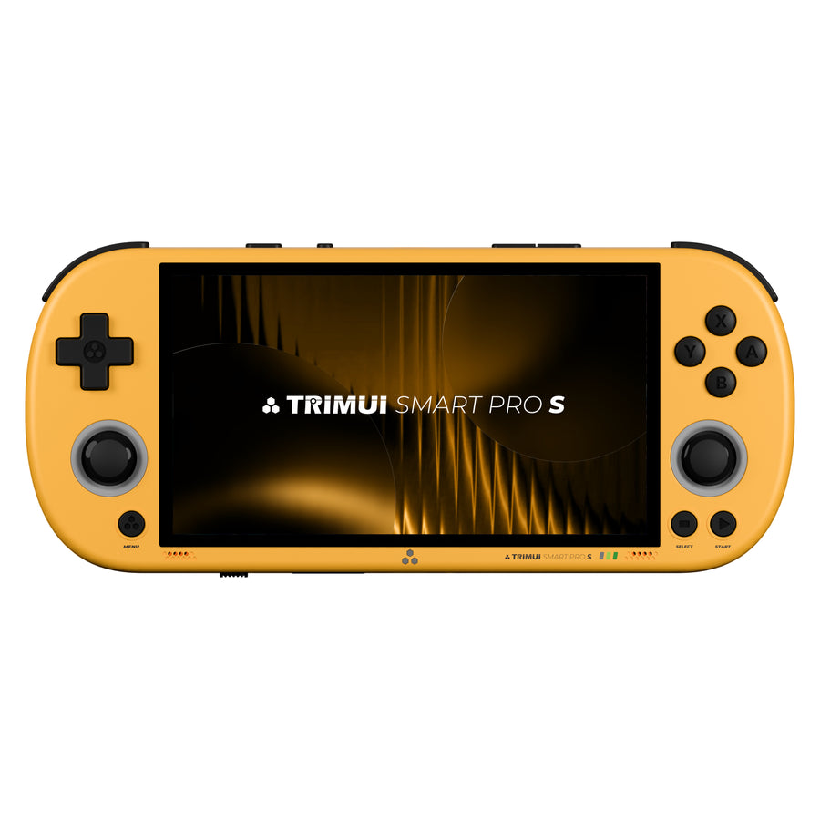 TRIMUI Smart Pro S handheld game console yellow