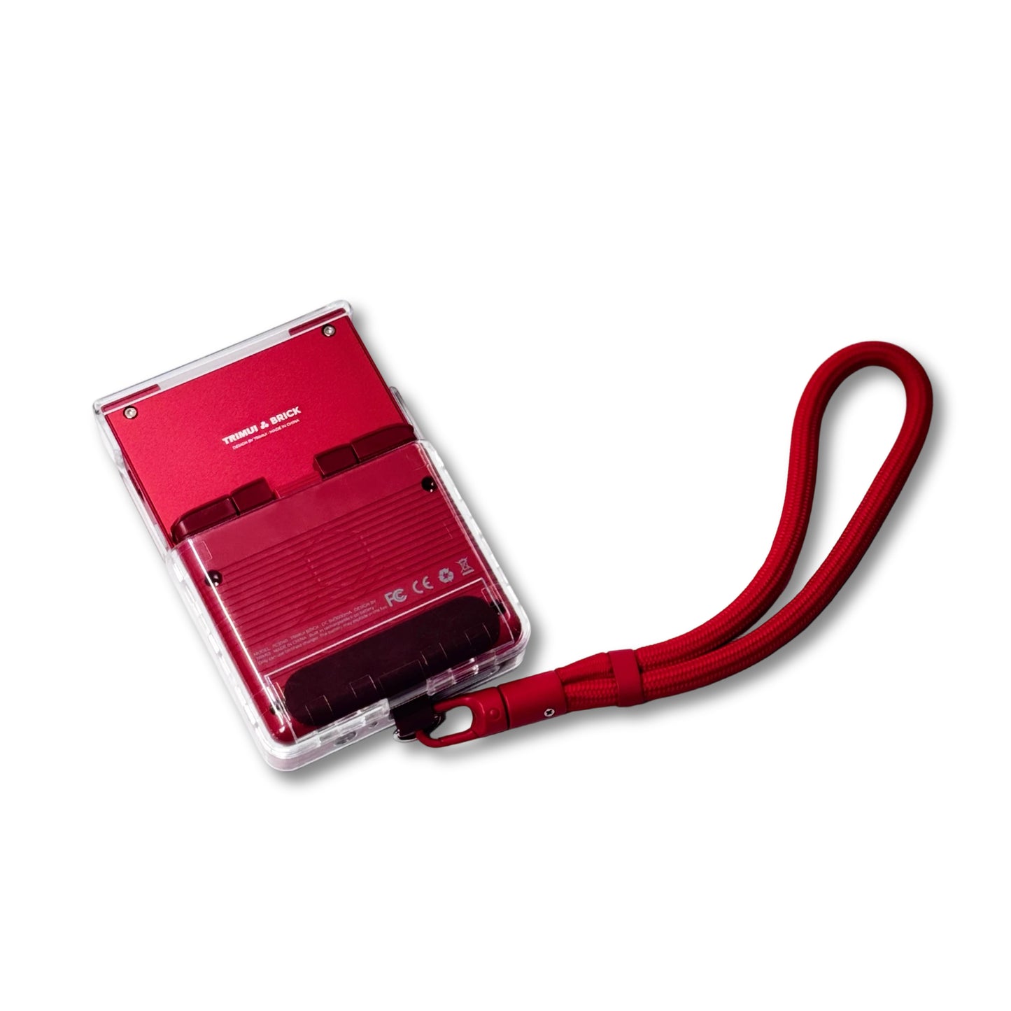 TRIMUI Brick Hammer Transparent Case + Lanyard Set-red2