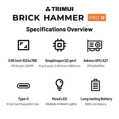 TRIMUI Brick Hammer Pro U Handheld Game Console-3.95 Inch IPS Android Gaming Device