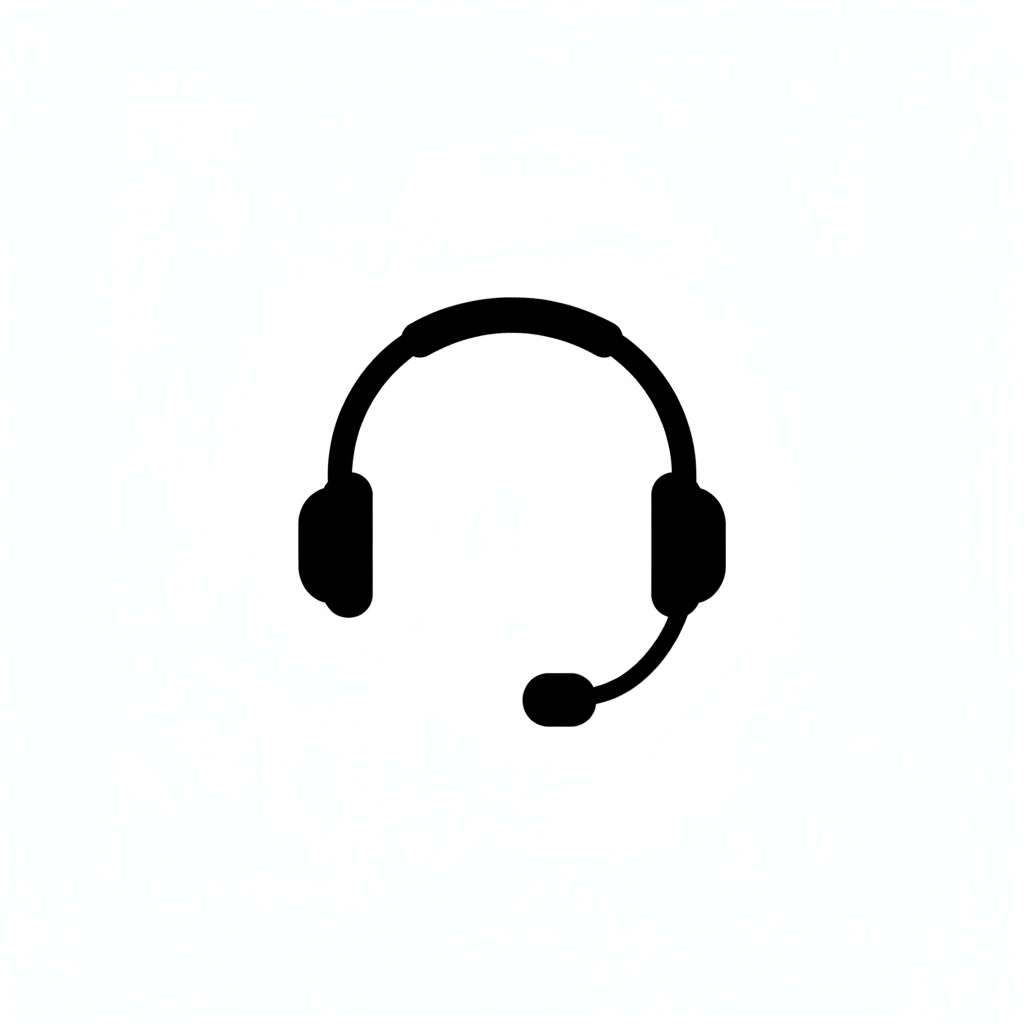 contact support icon in black and white background